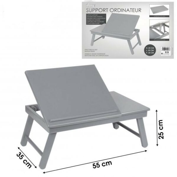 Plateau Gris Pliable Repliable Inclinable pour Ordinateur Portable