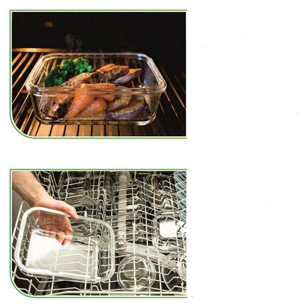 Boite de conservation alimentaire en verre transparent solide hermétique empilable