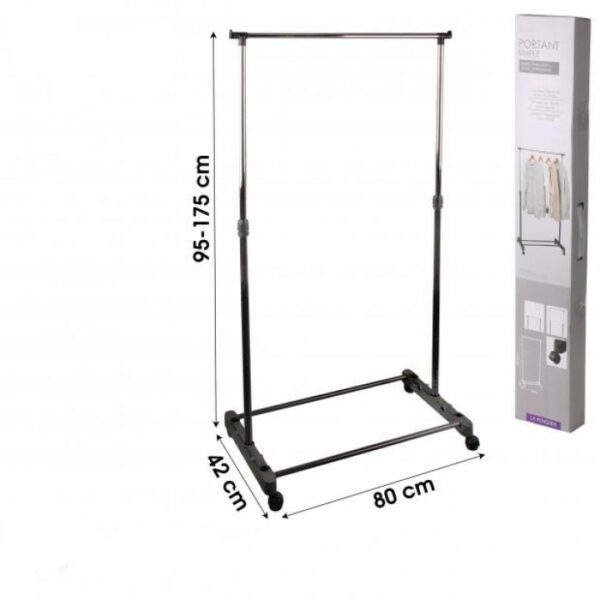 Portant à vêtements simple chromé extensible