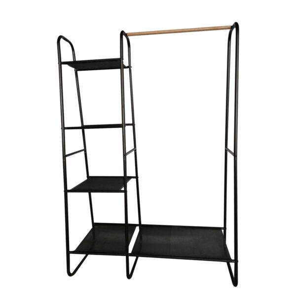 Portant Penderie Amovible Armoire à Vêtements Dressing Etagère à Chaussures Porte manteaux Métal et Bois