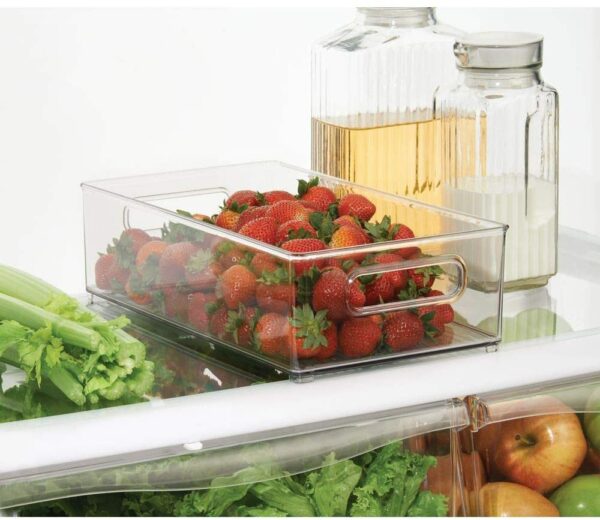Casier Caisse de Rangement Pour Réfrigérateur Bac Frigo ( lot de 2 ) Panier Plastique Alimentaire hapygood