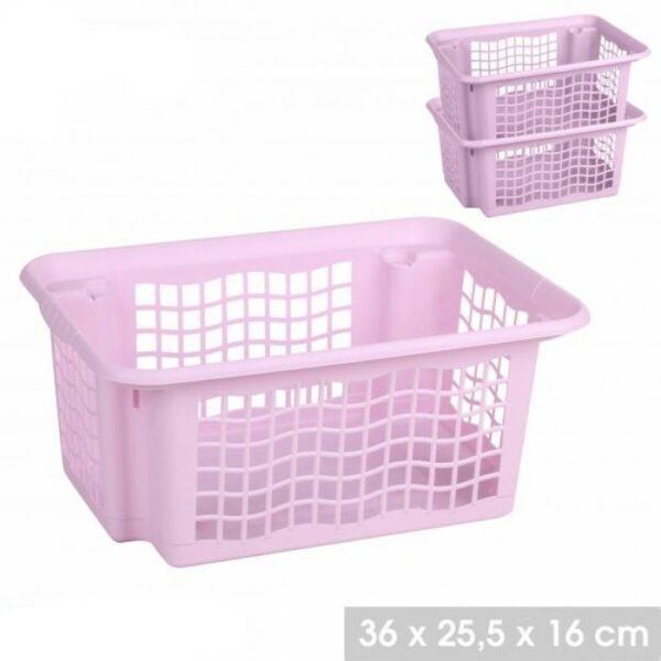 PANIER EMPILABLE rose 36X25,5XH16CM hapygopopd achat vente en ligne à petit prix