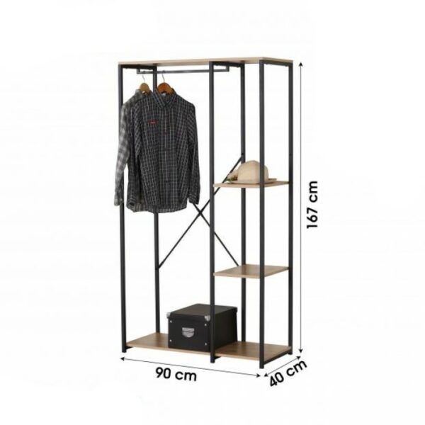 Penderie Meuble Armoire COLORADO avec 3 Etagères L.90 x l.40 x H.167 cm