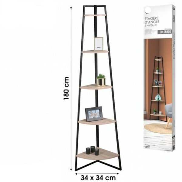 Etagère de rangement bibliothèque 5 niveaux colorado hapygood pas cher