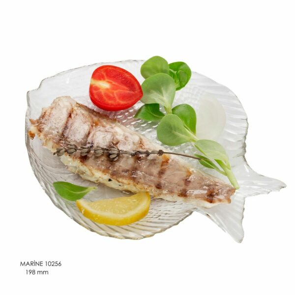 Assiette Service à Poisson en Verre Transparent lot de 4