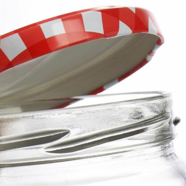 Pot à confiture en verre couvercle rétro vintage rouge hapygood