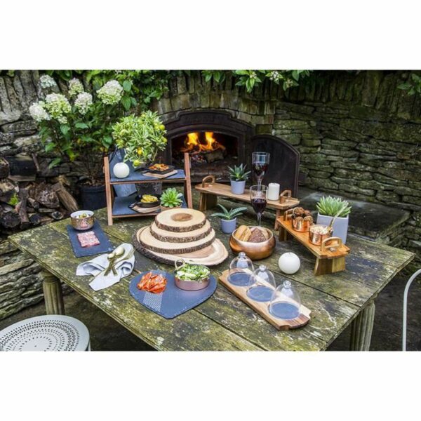 Présentoir Plateau Ardoise 2 Etages Structure SOLIDE en Bois Pour Fromages, Apéro, Pâtisseries, Amuse Bouche