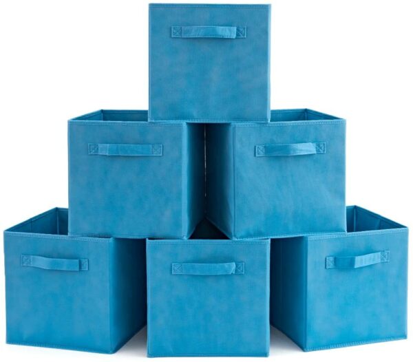 6 Cubes Intissé Boite de Rangement Pliant Turquoise 31 x 31 cm hapygood à petit prix