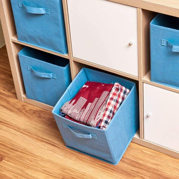 achat vente en ligne hapygood à petit prix Cube Intissé Boite de Rangement Pliant Bleu Turquoise
