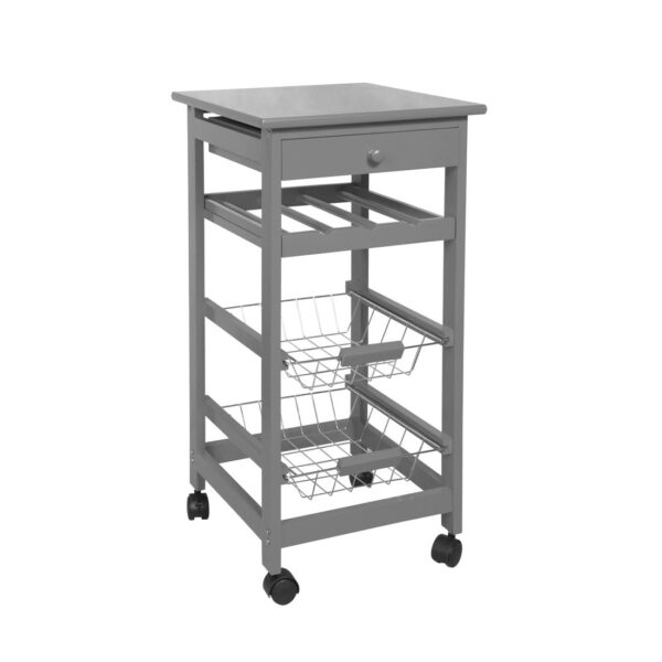 Desserte Chariot de Rangement de Cuisine Gris Meuble Avec 1 Tiroir et 3 Paniers Métal achat vnete commerce en ligne à petit prix hapygood