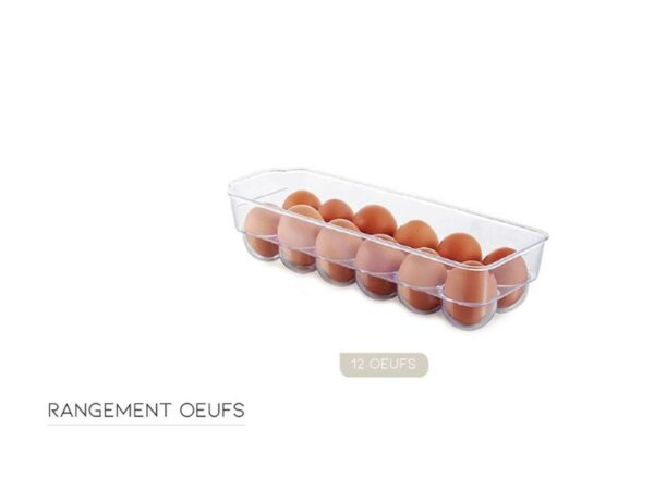Boite à Œufs ( Lot de 2 ) en Plastique Alimentaire Stockage Casier de Rangement Frigo Transparent Empilable Pour 24 Œufs Frais hapyood à petit prix