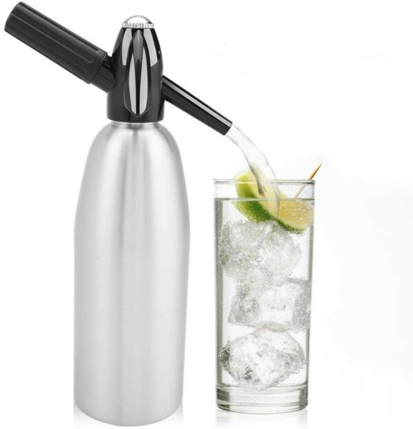 Siphon à Soda en Aluminium 1L Pour Soda, Eau Pétillante, Jus, Cocktail hapygood