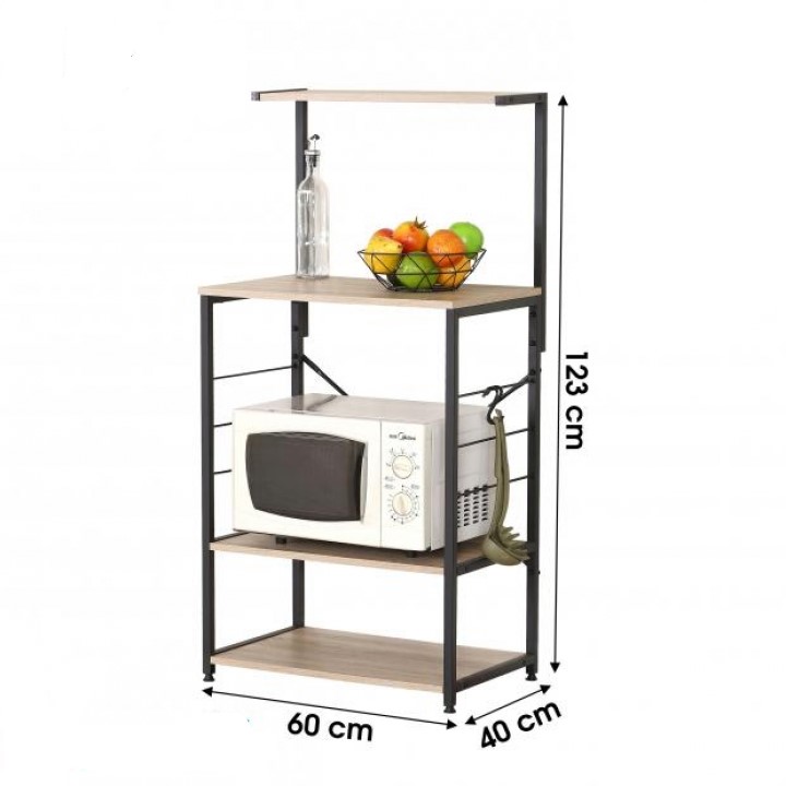 Meuble de Cuisine Pour Micro-ondes , Four Style Industriel COLORADO 4 Etagères 2 Crochets hapygood à petiut prix-151376 Meuble de Cuisine Pour Micro-ondes , Four Style Industriel COLORADO 4 Etagères 2 Crochets achat vente en ligne hapygood