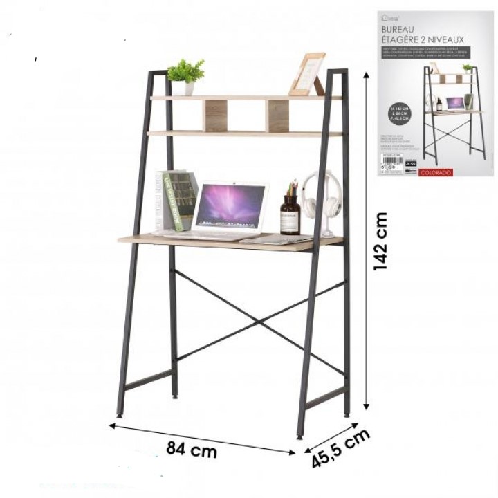 bureau meuble colorado 2 étagèes et 3 niches hapygood -151381 Bureau COLORADO 2 Etagères 3 Niches hapygood vente à petit prix en ligne