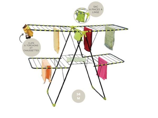 Séchoir à Linge à Ailes Pliable GOELAND Réglables 34 M commerce en ligne à petit prix hapygood