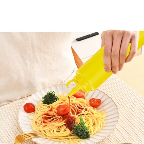 3 Bouteilles à Sauce 350 ml Flacon Souple en Plastique 3 Couleurs Pour Ketchup Moutarde Mayonnaise
