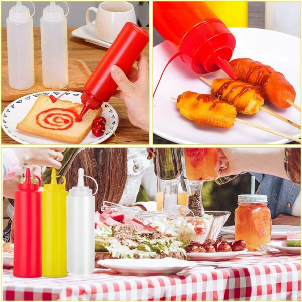 Bouteille à Sauce Flacon Souple en Plastique Ketchup Moutarde Mayonnaise