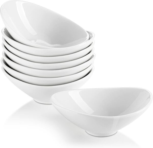 Coupelle Ovale en Verre Trempé Blanc