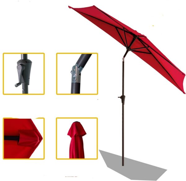 Demi Parasol Mural Extérieur Jardin Terrasse ATHENA COULEUR Rouge