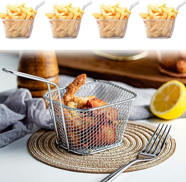 Panier de Présentation Alimentaire en Acier Inox Apéro Frites Café Restaurant