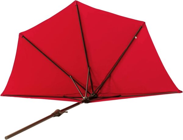 PARASOL demi lune MURAL EXTÉRIEUR JARDIN TERRASSE ATHÉNA – 270 x 135 x H.230 cm Couleur GROSEILLE