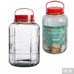 Bocal De Conservation Aliments en Verre Transparent avec Couvercle 10 litres