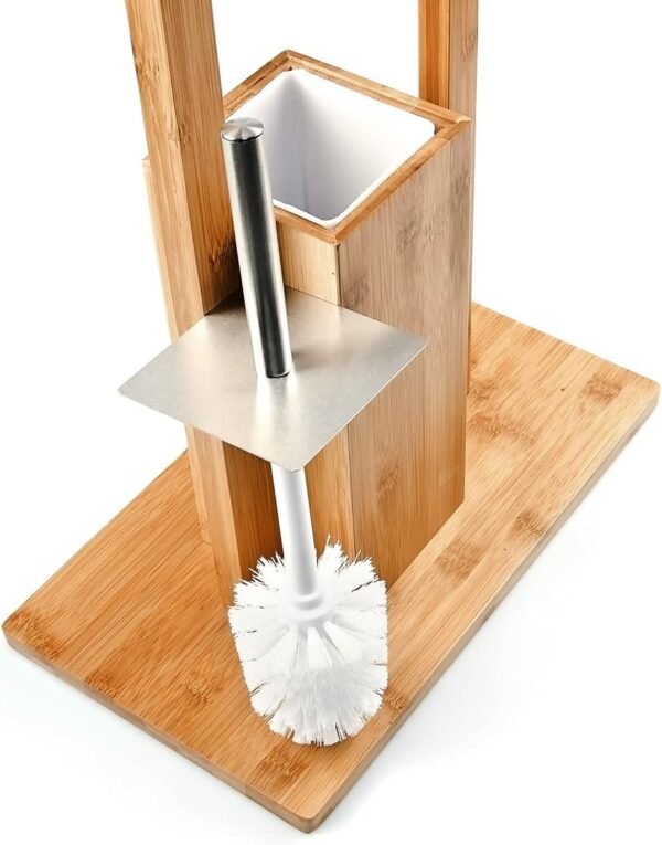 Ensemble Porte-brosse WC et Porte-Rouleau de papier-toilette en Bambou