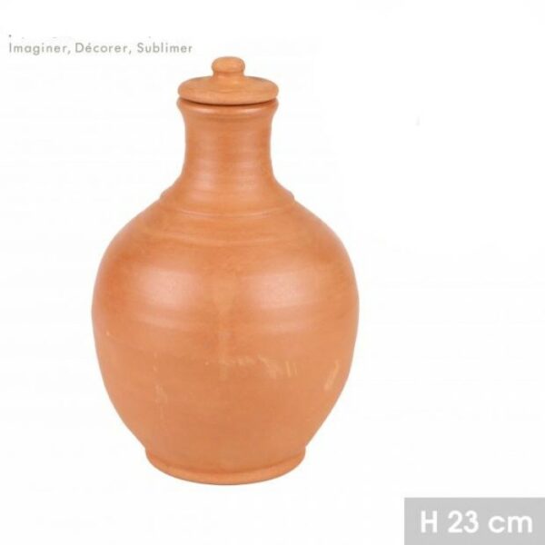 Vase Pot Amphore Décorative en terre Cuite Naturel – H.23 cm