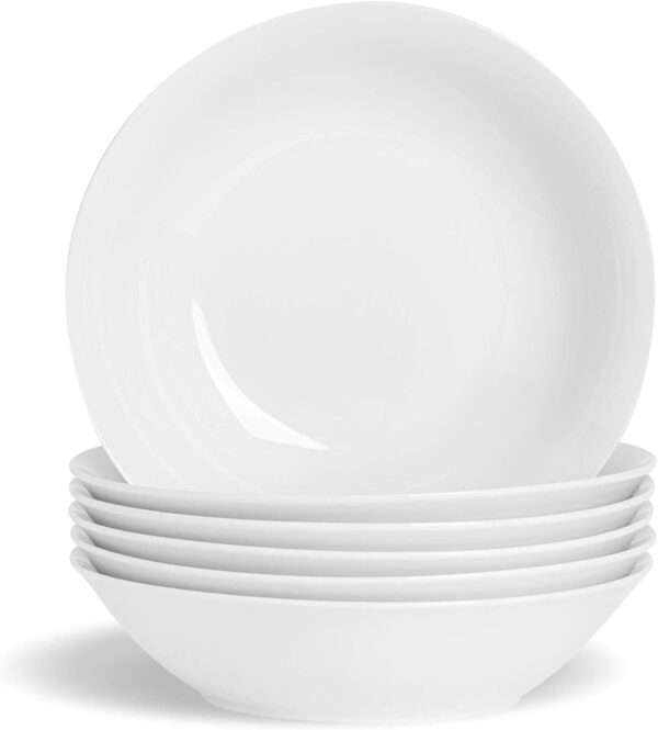Lot de 4 Assiettes Creuse Ronde 20 cm Opale Blanc