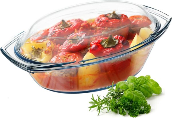 Cocotte Ovale en Verre 1,5 Litre Avec Couvercle