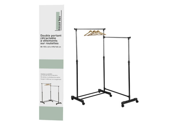 Portant à Vêtements D'angle Simple Avec Double Barre