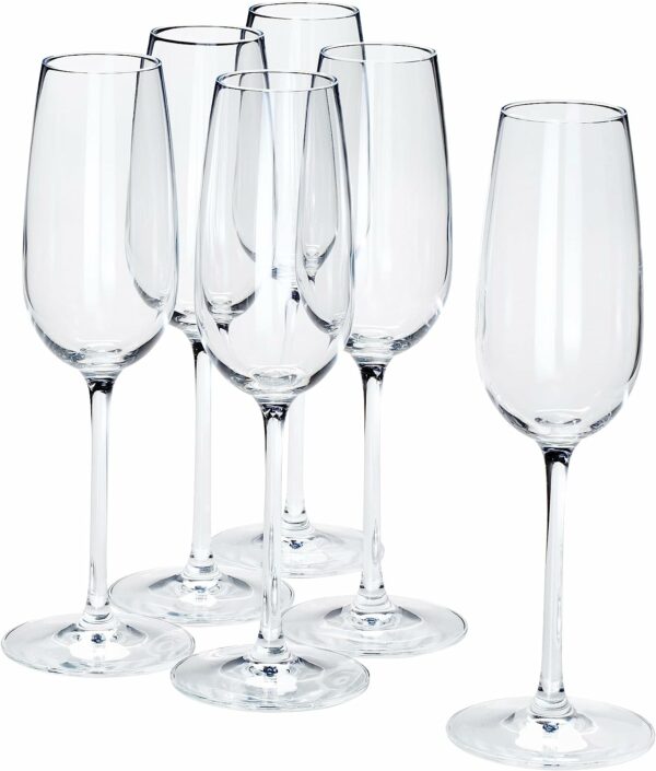 Flûte à Champagne Sur Pied Empire 22cl Coupe Transparent SOLIDE Lot de 6