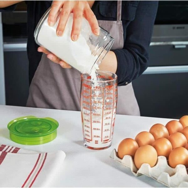 vERRE DOSEUR EN VERRE POUR LIQUIDE ET LEGUMES SECS