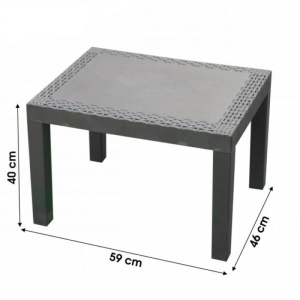 LE PLASTIK – TABLE BASSE “JACK” EFFET ROTIN 59X46X40CM