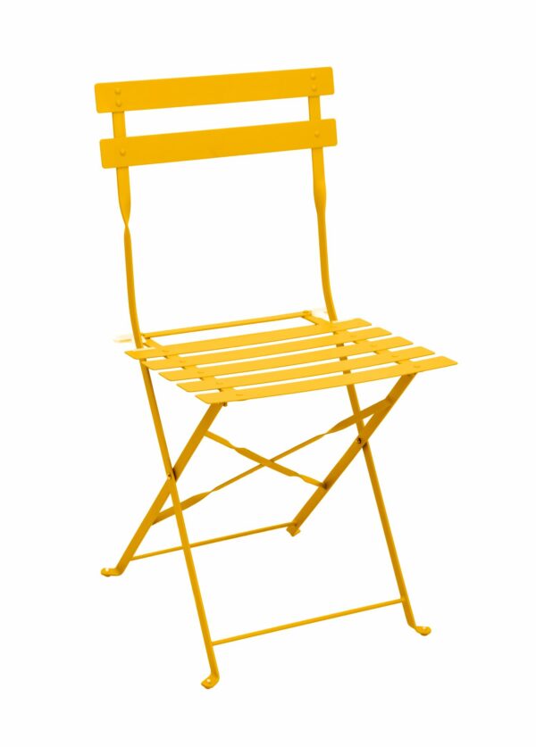 Lot De 2 Chaises De Jardin Pliante Acier Jaune 41x46x80 cm
