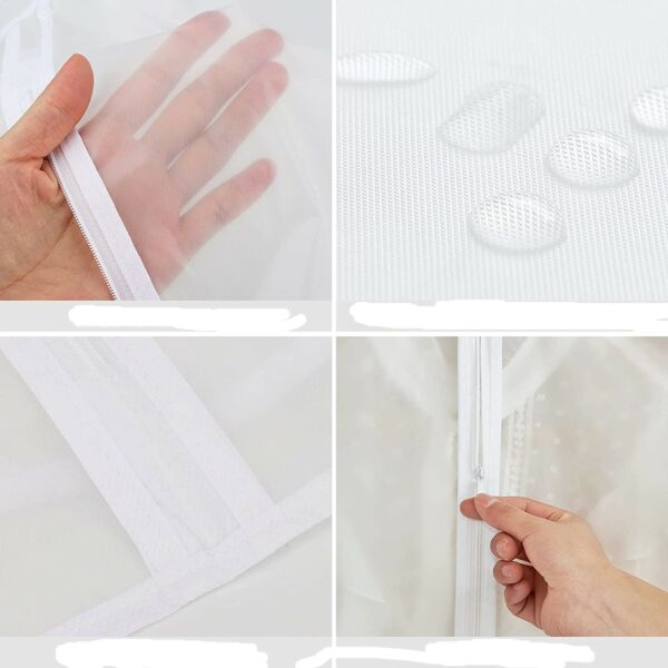 Housse Vêtements Imperméable en Blanc PEVA 60 cm x 135 cm