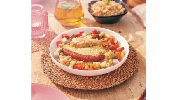 Lot de 4 Assiettes Ronde Creuse Blanche en Opale Pour Couscous, Salades Dia.25 cm