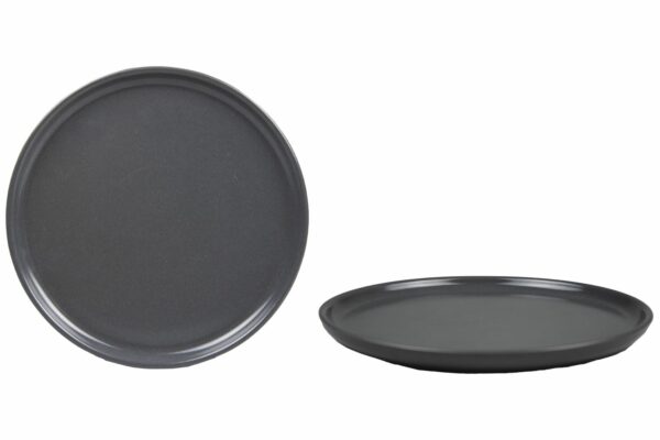 Assiette Plate NORDIC Noir Bohème 27 cm en Grès ( Lot de 4 )