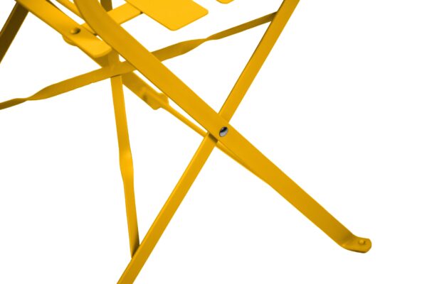 Lot 2 Chaises Bistrot Jaune De Jardin Pliante en Acier 41x46x80 cm