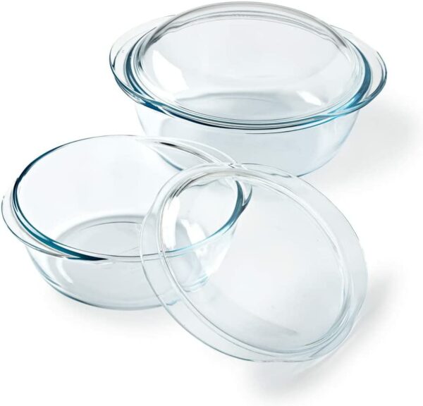 4 mini Cocotte Ronde Transprente 0,7 Litre Avec Couvercle
