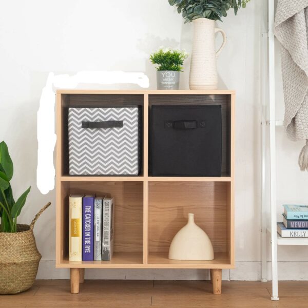 Cube Intissé Noir Bac de Rangement Pliable