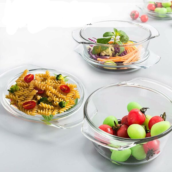 Cocotte Ronde en Verre Mini Plat à Four Avec Couvercle