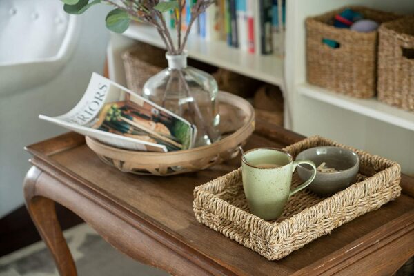 Set 4 Paniers de Décoration Tressés Taupe en Métal