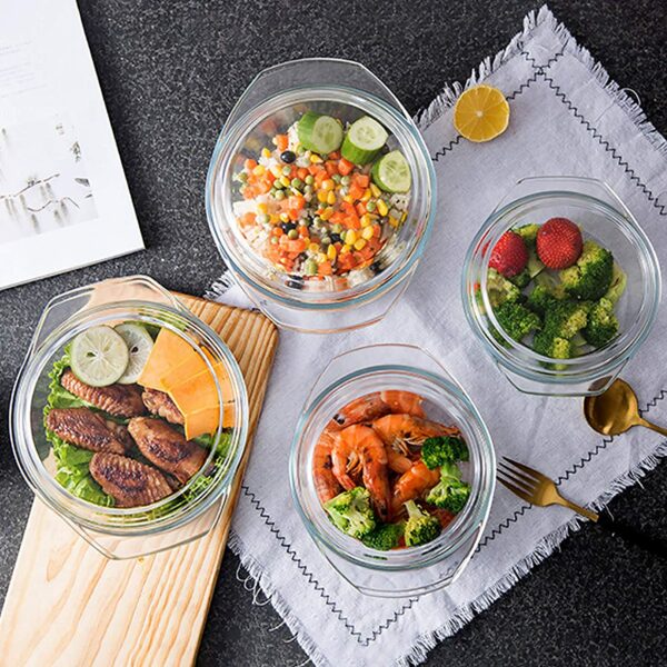 Cocotte Ronde en Verre Mini Plat à Four Avec Couvercle