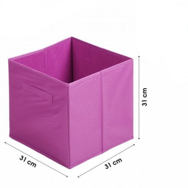 Cube Caisse Intissé en Tissus Mauve Prune