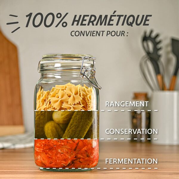 Bocaux de Conservation en Verre Hermétiques 3,1 Litres
