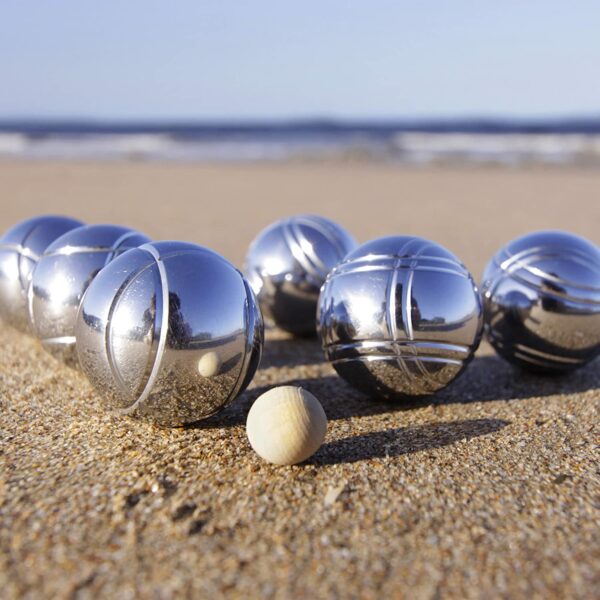 Sacoche de 3 Boules de Pétanque en Acier Métal Jeu Complet