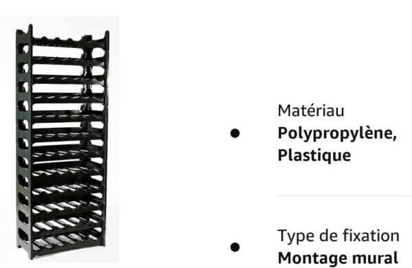 Casier à Bouteilles Rangement Pour Bouteille de Vin Bouteille D’eau Plastique 56 x 25 xH.13 cm