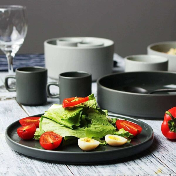 4 Assiettes Plate Nordic Noir Magic Poudre Dorée Dia. 27 x H.2 cm