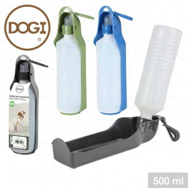 Gourde Gamelle Pour Chien 500 ml Animal 3Couleurs Assorties Bouteille d’eau pour Chien, 500ml Portable Distributeur Eau pour Chien et Chat